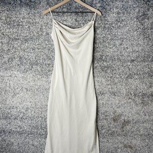Nymph Dress Womens Small Cream Sleeveless Maxi‎ Cowl Neck Formal Slip Korea 2023